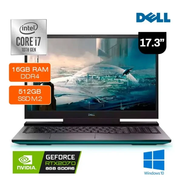 Laptop Dell G7 7700 i7-10750H SSD M.2 512GB RAM DDR4 16GB