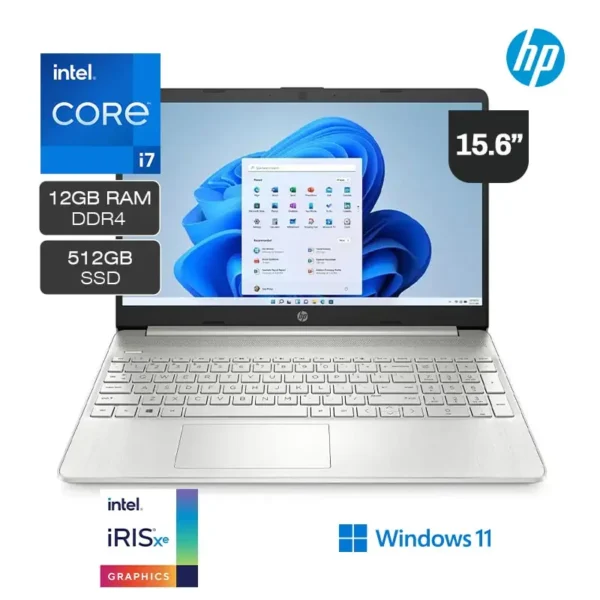 Laptop HP 15-DY5010LA Intel Core i7-1255U 512GB SSD 12GB RAM 15.6" HD