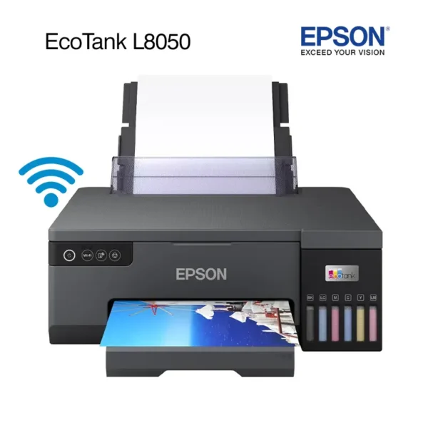 Impresora EPSON EcoTank L8050 Fotográfica Inalámbrica CD DVD PVC