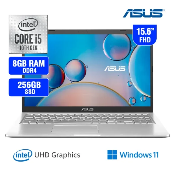 Laptop Asus X515JA Core i5-1035G1 8GB DDR4 RAM 256GB SSD Pantalla 15.6" FHD