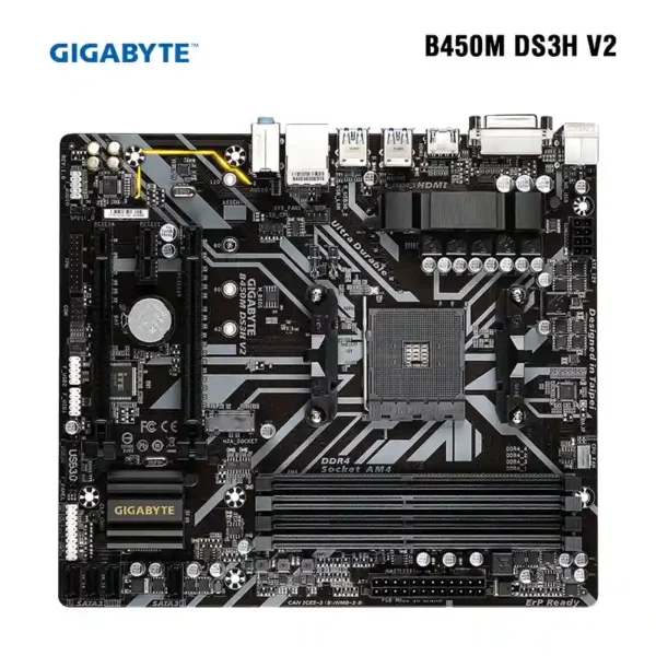 Placa Madre GigaByte B450M DS3H V2 AMD Ryzen DDR4 Chipset AMD B450 Socket AM4