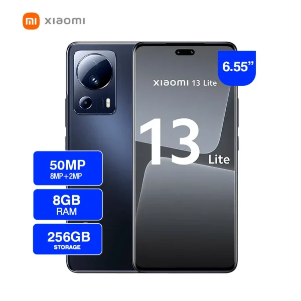 Celular Xiaomi 13 Lite 8GB RAM 256GB Snapdragon 7 Gen 1 6.55" AMOLED