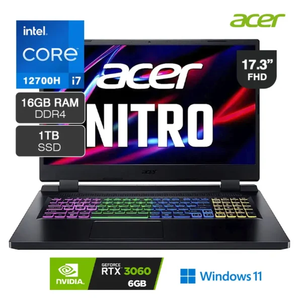 laptop gamer acer nitro 5 an517-55-79qv