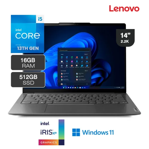 Laptop Lenovo Yoga Slim 6 14IRP8 Core i5-1340P 16GB RAM 512GB SSD Pantalla 14" 2.2K