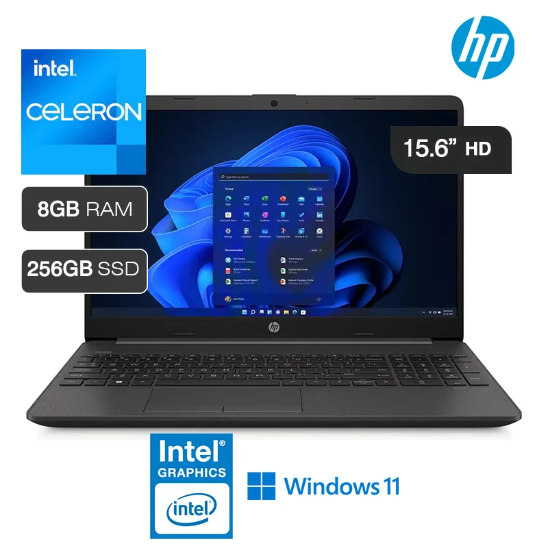 Laptop Hp 250 G9 Celeron N4500 8gb Ram 256gb Ssd 156 Hd Electro A 4589