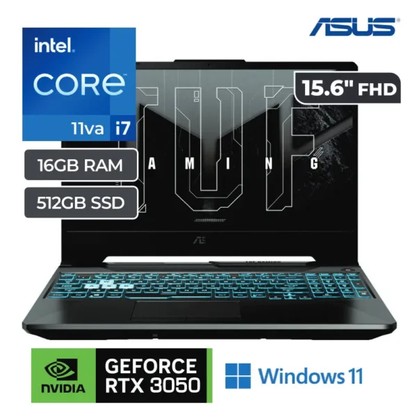 Laptop Asus TUF F15 FX506HC-HN054 Intel Core i7-11800H 16GB DDR4 512GB SSD RTX 3050 4GB 15.6" FHD