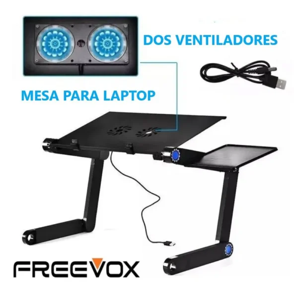 Mesa Plegable para Laptop FreeVox de alumino 2 ventiladores