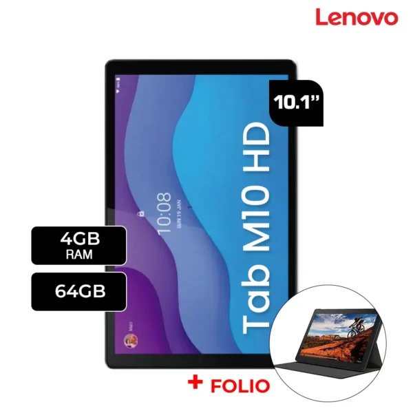 tablet lenovo tab m10 hd con folio case