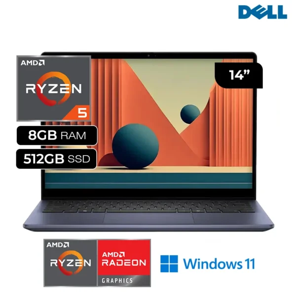 Laptop Dell Inspiron 7445-5333BLU 2-in-1 Ryzen 5-8640HS RAM 8GB Disco SSD 512GB 14" Touchscreen